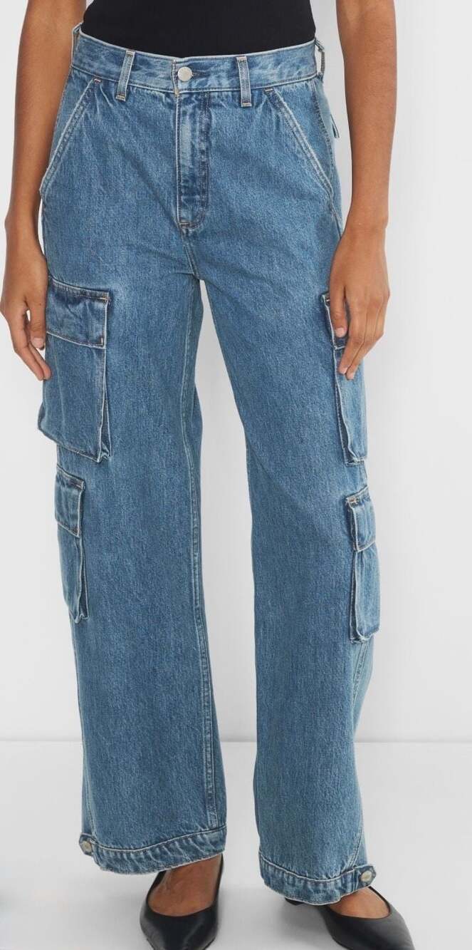Denim Forum The '90s Millie Hi-Rise Cargo Jeans Size 26